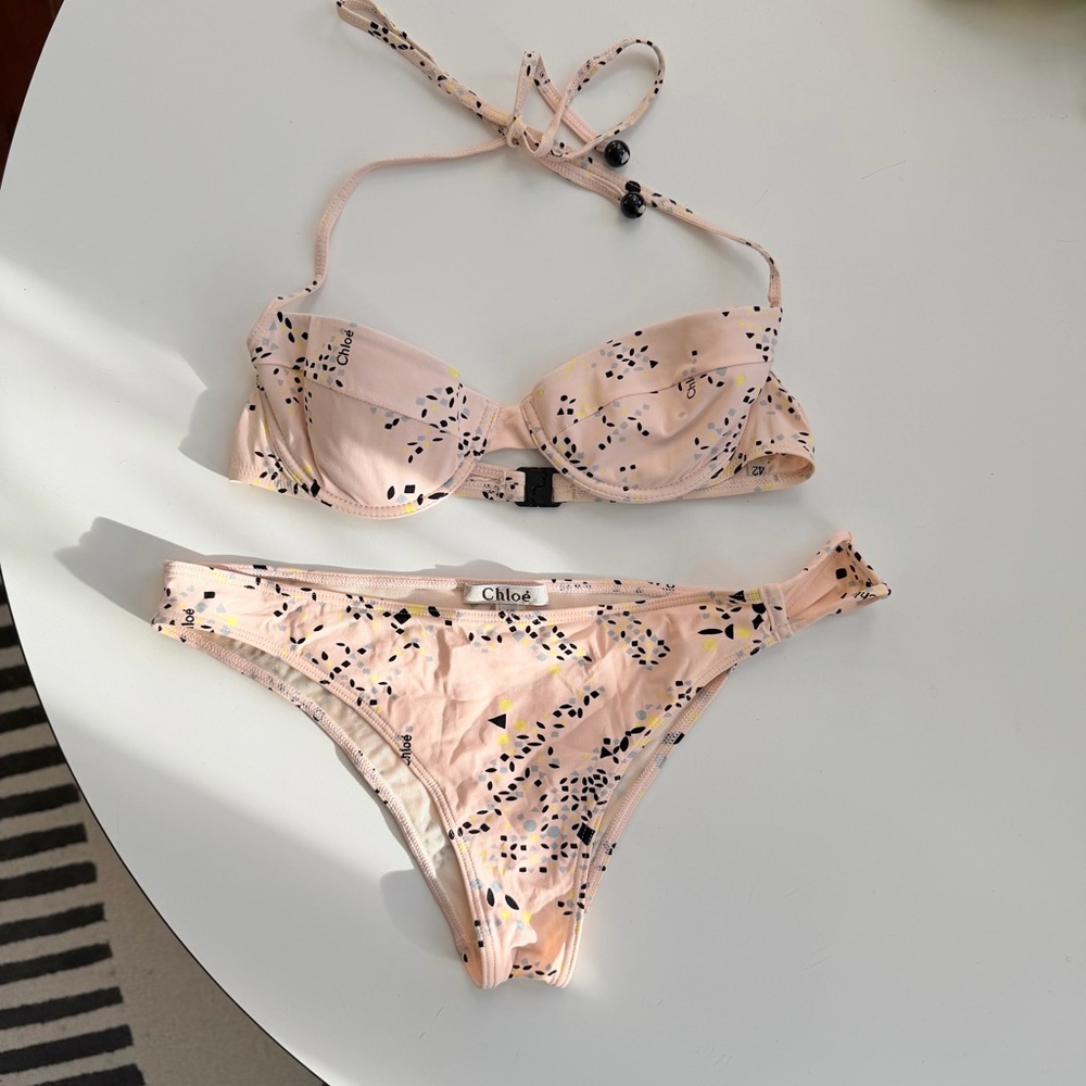 Chloe Women's Light Pink Bikini with Pattern Size 42